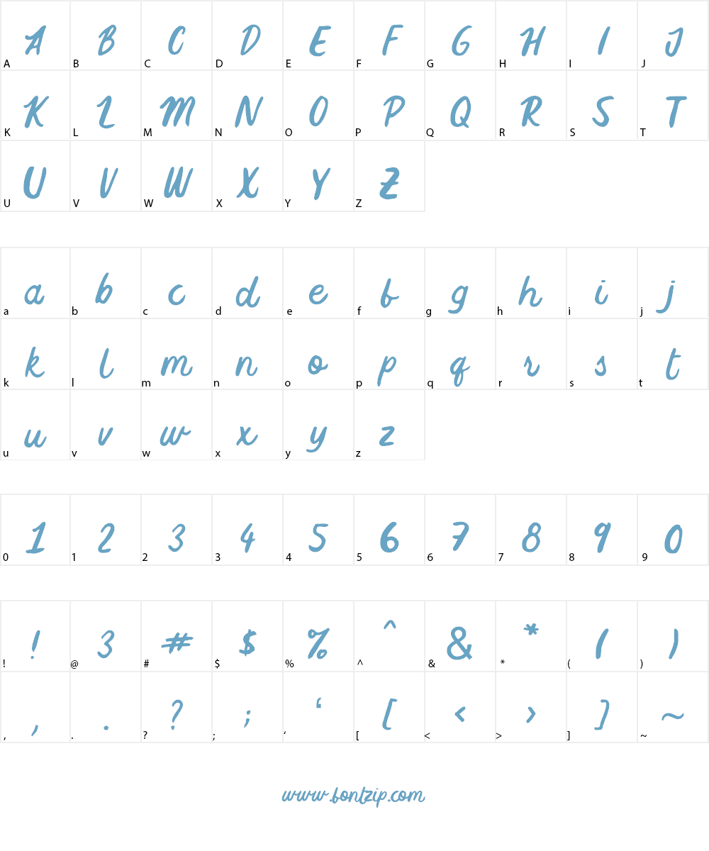 Five Foxes Font Character